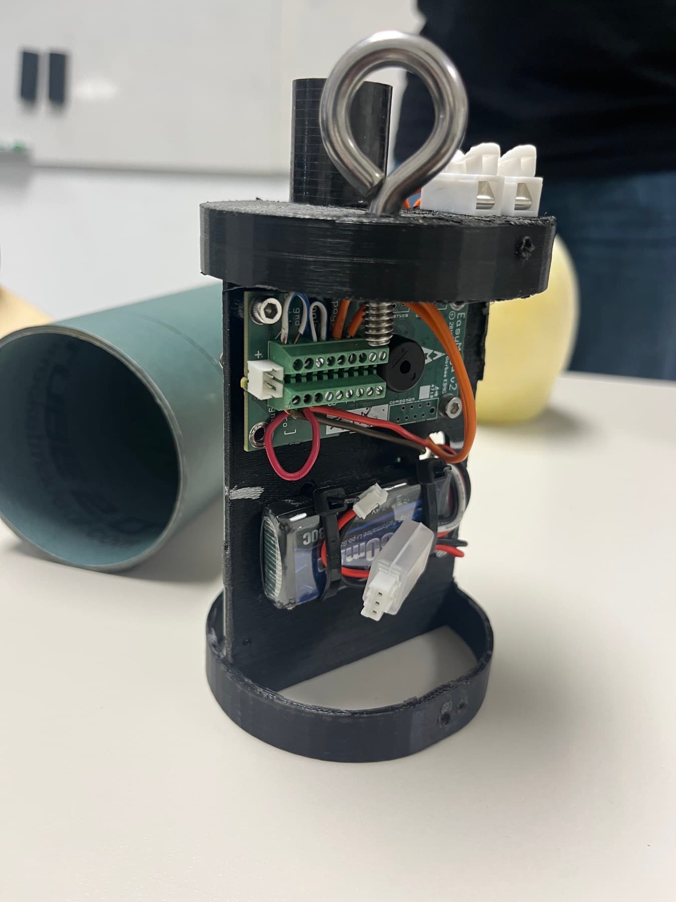 Student-built robotics prototype with exposed controller hardware
